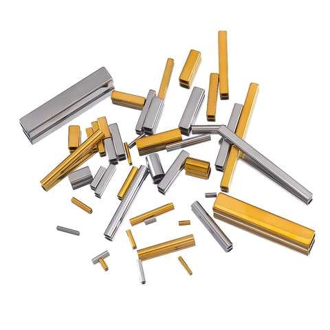 Stainless Steel Hollow Tube Beads Square Round Geometric Spacers Gold Steel DIY Jewelry Making Findings Components Accessories