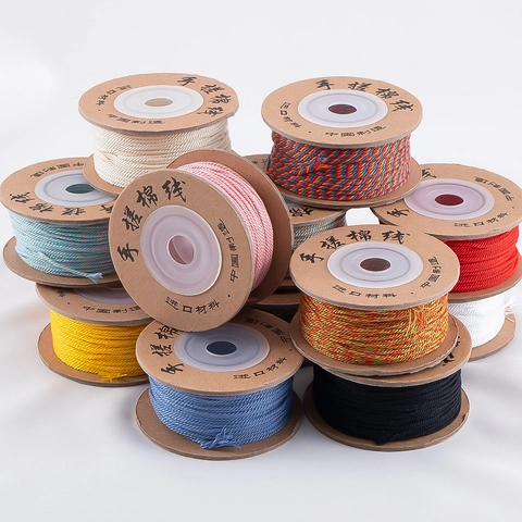 Tibetan Style Hand Woven Cotton Thread DIY Jewelry Cord For Bracelet Necklace Making Braided Rope Colorful String Vintage Accessory Material