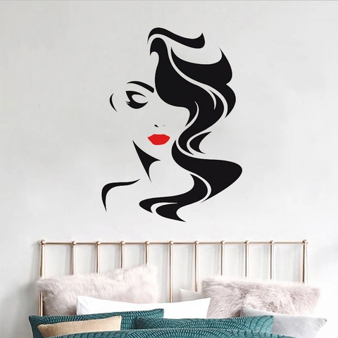 Adesivo Murale Silhouette Donna Artistica Decalcomania In Vinile Minimalista Moderna Per Soggiorno Camera Da Letto Salone Decorazione