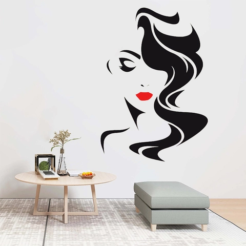 Adesivo Murale Silhouette Donna Artistica Decalcomania In Vinile Minimalista Moderna Per Soggiorno Camera Da Letto Salone Decorazione