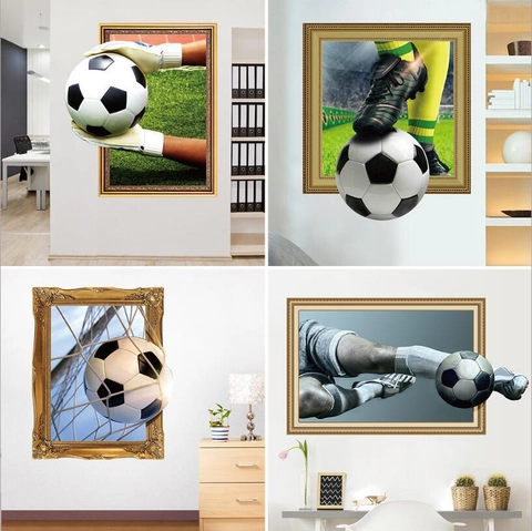 3D Fußball Wandaufkleber Weltmeisterschaft Dekoration Wasserdicht PVC Abnehmbares Poster Für Wohnzimmer Schlafzimmer Jugendliche Heimdekoration