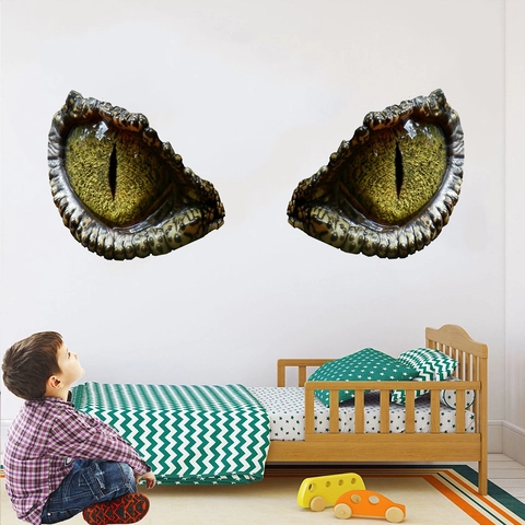 3D Simulierte Dinosaurier Augen Wandtattoo Wasserdicht PVC Reptil Monster Auge Aufkleber Für Kinderzimmer Schlafzimmer Deko KS6720