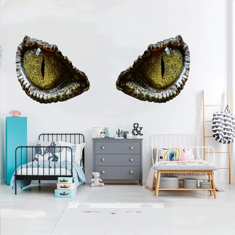 3D Simulierte Dinosaurier Augen Wandtattoo Wasserdicht PVC Reptil Monster Auge Aufkleber Für Kinderzimmer Schlafzimmer Deko KS6720