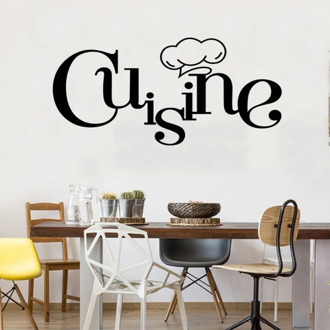 Cuisine Pegatina De Pared Para Cocina Calcomanía De PVC Removible Con Diseño De Sombrero De Chef Decoración De Comedor