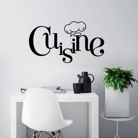 Cuisine Pegatina De Pared Para Cocina Calcomanía De PVC Removible Con Diseño De Sombrero De Chef Decoración De Comedor