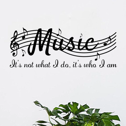 Vinilo de Pared Notas Musicales Pentagramma Letras Desmontable de PVC Calcomanía de Cita Para Sala de Estar Dormitorio Decoración Artística