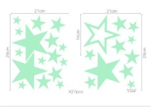 Adesivi Murali a Stella Luminosi al Buio Pentagramma per Cameretta Bambini Camera da Letto Impermeabili in PVC Decorazione