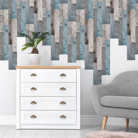 3D Houtnerf Muurstickers PVC Zelfklevend Behang Retro Distressed Houten Plank Patroon Decoratieve Muurschildering Voor Huis