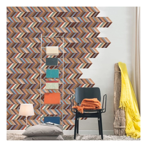 Pegatinas de Pared 3D Rayas Retro PVC Autoadhesivo Papel Tapiz Grano de Madera Tiras Decorativas Para Sala de Estar Dormitorio