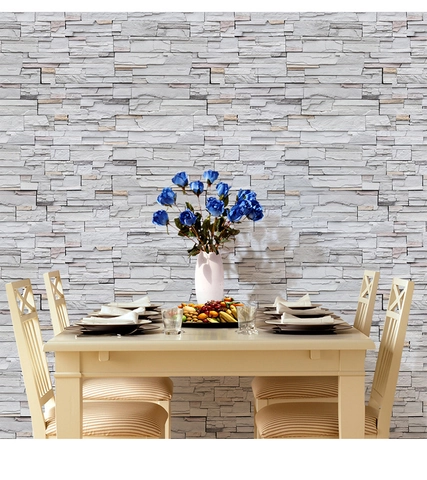 Retro 3D Faux Brick Pattern Self Adhesive PVC Wall Sticker Waterproof Removable Wallpaper For Cafe Home Decor Background