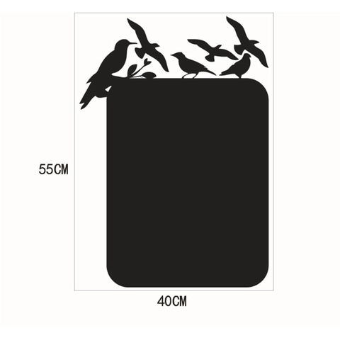 Kreatives Vogel Silhouette Kreidetafel Wandtattoo Abnehmbarer PVC Wandsticker Für Büro Klassenzimmer Zuhause Deko