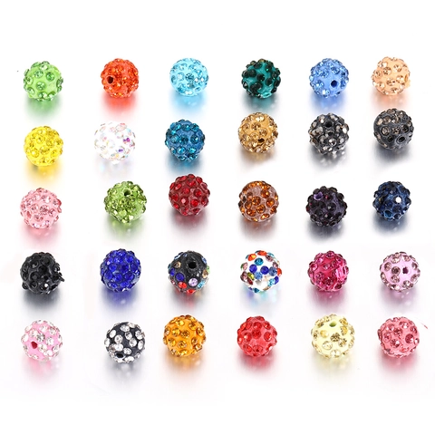 Polymer Clay Rhinestone Shamballa Ball Spacer Beads Paved Crystal Loose Beads For DIY Jewelry Making