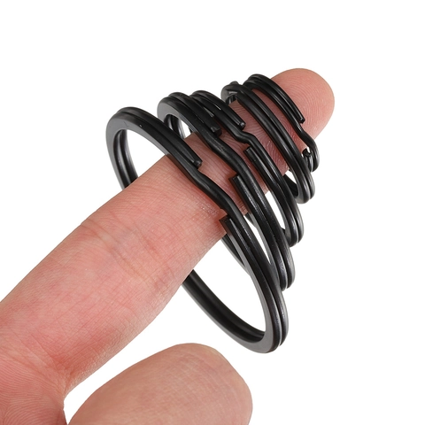 Black Electroplated Flat Metal Key Ring Round Split Ring For DIY Jewelry Making Crafts Keychain Accessories Individual Style