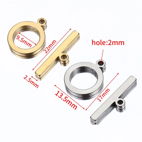 Fermoir Cabillot en Acier Inoxydable DIY Accessoires Bijoux Électroplaqué Or Argent Connecteur en T Pour Collier Bracelet