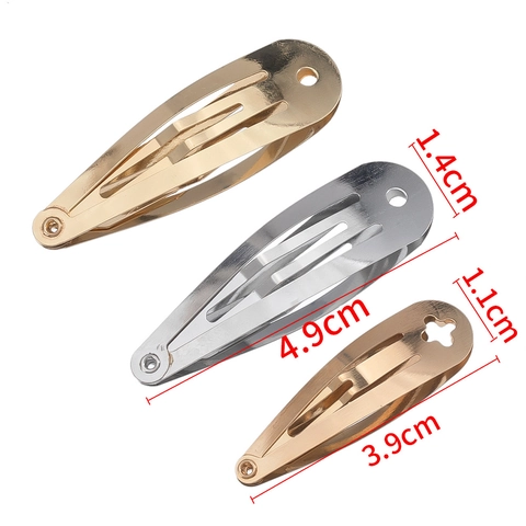Barrettes à Clip en Métal Forme Goutte d'Eau Or Argent Électroplaqué Accessoires de Coiffure pour Femmes Filles