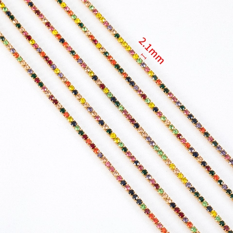 Stainless Steel Rhinestone Cup Chain Gold Plated Crystal Claw Chain For DIY Necklace Bracelet Jewelry Making Accessories