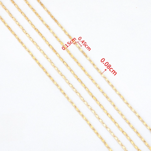 1.5mm Ultra Thin Stainless Steel DIY Jewelry Chain Gold Plated Rectangular Link Spool For Bracelet Necklace Accessory
