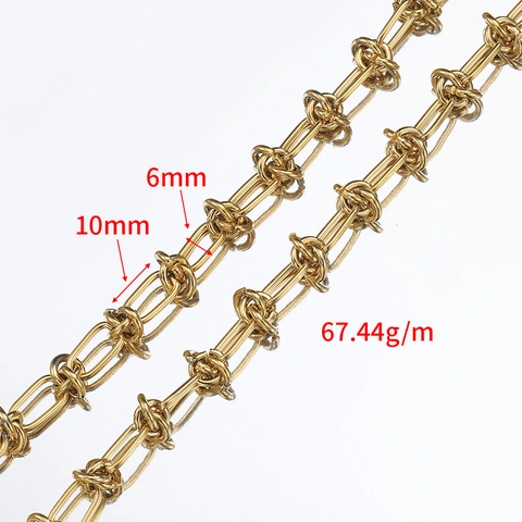 Cadena de Eslabones con Nudos de Acero Inoxidable para Joyería DIY Hip Hop Collar Pulsera Accesorios Oro Plata Negro