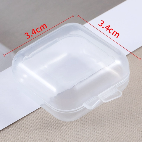 Scatola di Immagazzinaggio Quadrata in Plastica Trasparente PP Organizer per Orecchini Gioielli Scatola di Imballaggio per Mini Componenti Con Coperchio