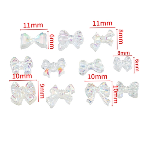 Decorazioni Per Nail Art in Resina a Forma di Fiocco e Fiore Iridescente Aurora Forme Miste Accessori Per Gioielli Fai-da-te
