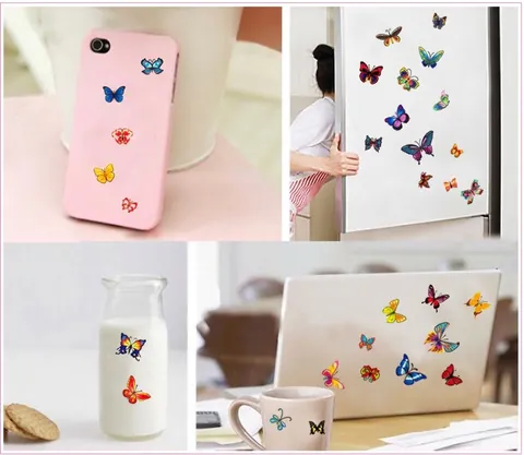 Kleurrijke Vlinder Verwijderbare PVC Muurstickers Waterdichte Decoratieve Decals Voor Woonkamer Slaapkamer Badkamer Huisdecoratie