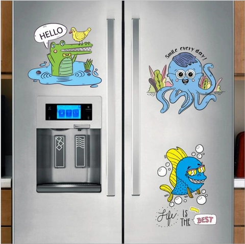 Cartoon Onderzee Zeedier Badkamer Toiletbril Stickers Waterdicht Verwijderbare PVC Koelkast Stickers Voor Home Decor