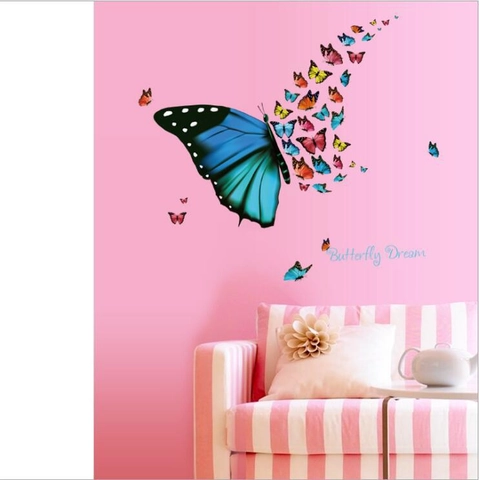 Kleurrijke Vliegende Vlinder Muursticker Waterdichte PVC Sticker Voor Woonkamer Slaapkamer Moderne Huis Decoratie