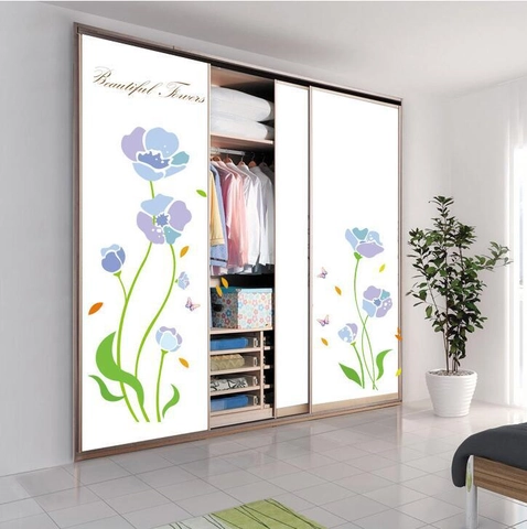 Beautiful Flowers Butterfly PVC Wall Sticker Waterproof Self Adhesive Decor Decal For Living Room Bedroom Furniture Glass