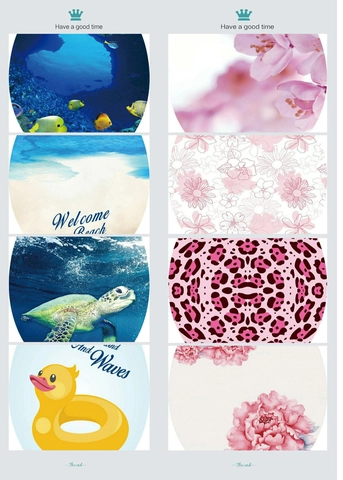 Waterdichte PVC Toiletdeksel Sticker Afneembare Cartoon Dier Zeeschildpad Oceaan Strand Bloemenpatroon Badkamer Decor