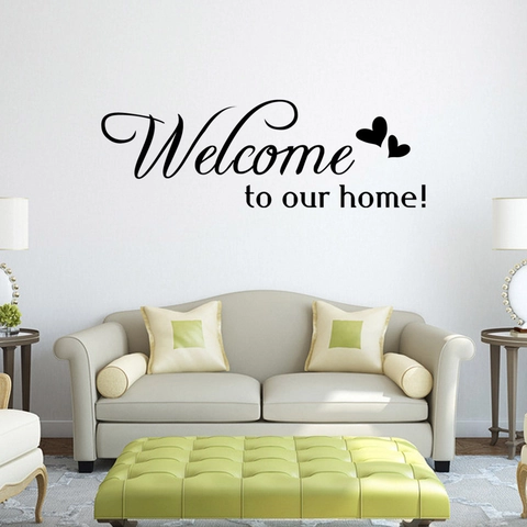 Welcome To Our Home Muursticker Vinyl Kunst Decor Modern Minimalistisch Zwart Waterdicht Verwijderbaar Decoratie Woonkamer