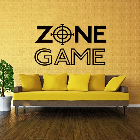 Modern Game Zone Wall Sticker Crosshair Design PVC Gamer Room Decor Removable Black Decal For Bedroom Living Room Background