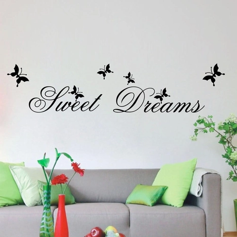 Pegatina de Pared Mariposa Sweet Dreams Impermeable Removible PVC Calcomanía para Dormitorio Sala de Estar Modern Home Decoración