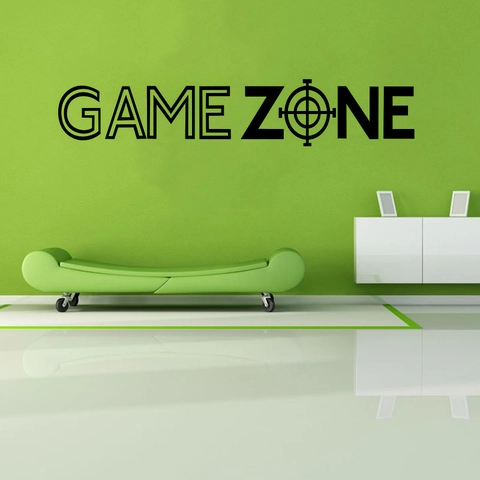 Modern Game Zone Wall Sticker Crosshair Design PVC Gamer Room Decor Removable Black Decal For Bedroom Living Room Background