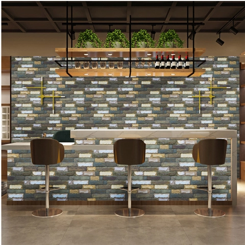 Vinilo Decorativo 3D Efecto Ladrillo Vintage Industrial Piedra Impermeable Autoadhesivo PVC Papel Tapiz Para Hogar