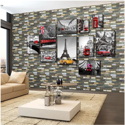 Vinilo Decorativo 3D Efecto Ladrillo Vintage Industrial Piedra Impermeable Autoadhesivo PVC Papel Tapiz Para Hogar