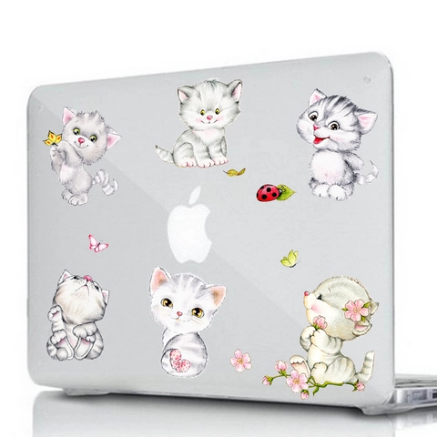 Cartoon Süße Kätzchen PVC Schalter Wandaufkleber Wasserdicht Tier Katze Schmetterling Decals Für Kinderzimmer Haus Dekor