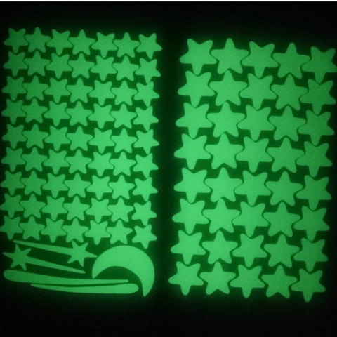 Adhesivos De Pared De Luna Y Estrellas Luminosas Que Brillan En La Oscuridad Calcomanías DIY De PVC Para Niños