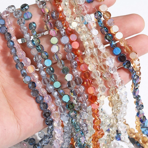 Bohemian Faceted Crystal Glass Beads For DIY Jewelry Making Necklaces Bracelets Cut Rondelle Spacer Beads Craft Accessories
