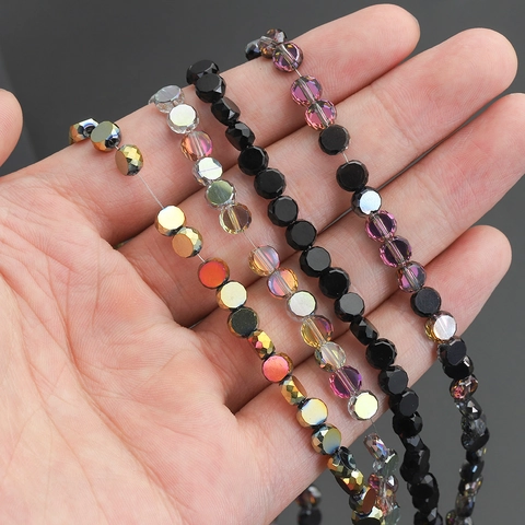 Facettierte Kristallglas Rondelle Perlen Abacus Spacer Lose Perlen Für DIY Armband Halskette Schmuckherstellung Mehrfarbig
