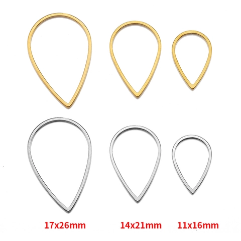 Stainless Steel Teardrop Frame Pendants Geometric Water Drop Charms For DIY Jewelry Making Earrings Necklace Accessories