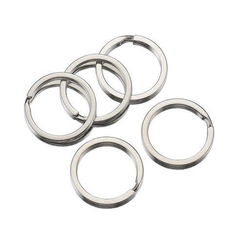 Anneau de Clé Plat en Alliage Électroplaqué de Haute Qualité Accessoires de Porte-clés DIY Connecteur d'Anneau Fendu Circulaire