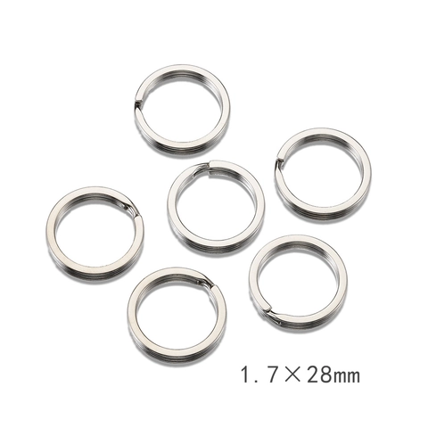 Anneau de Clé Plat en Alliage Électroplaqué de Haute Qualité Accessoires de Porte-clés DIY Connecteur d'Anneau Fendu Circulaire