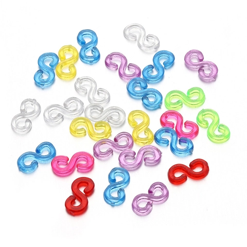 Conectores de Clips en S de Plástico Para Pulseras de Goma DIY Ganchos en S de Colores Mezclados Para la Fabricación de Joyas Artesanales Accesorio de Conexión de Pulseras