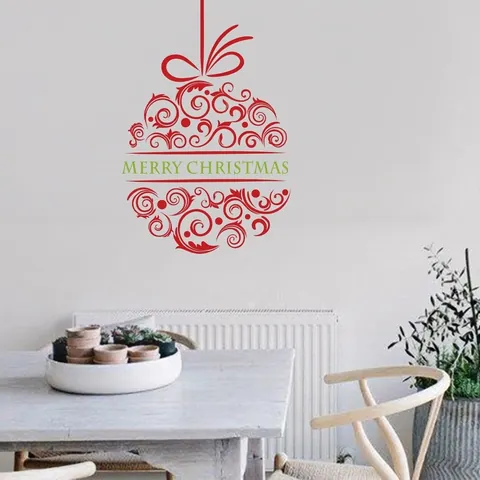 Merry Christmas Kerstboom Ornament Muursticker PVC Verwijderbare Waterdichte Sticker Voor Woonkamer Slaapkamer Feestelijke Huisdecoratie