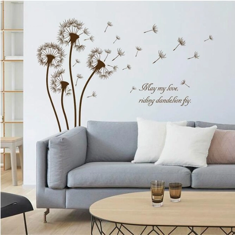 Dandelion PVC Wandtattoo Abnehmbare Transparente Folie Wasserdicht Zitat Aufkleber Für Wohnzimmer Schlafzimmer TV Hintergrund Wand Dekor