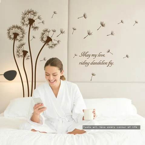 Dandelion PVC Wandtattoo Abnehmbare Transparente Folie Wasserdicht Zitat Aufkleber Für Wohnzimmer Schlafzimmer TV Hintergrund Wand Dekor