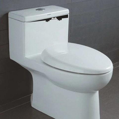 Creativo Adesivo per WC con Occhi Che Sbirciano Divertente Adesivo Murale in PVC Impermeabile per Serbatoio WC Finestra Casa