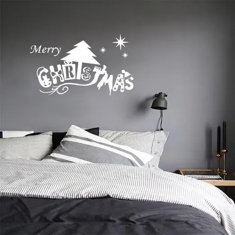 Christmas Wall Sticker Merry Christmas Tree Reindeer Decal Removable PVC Waterproof Window Sticker For Home Decor Festive Mural