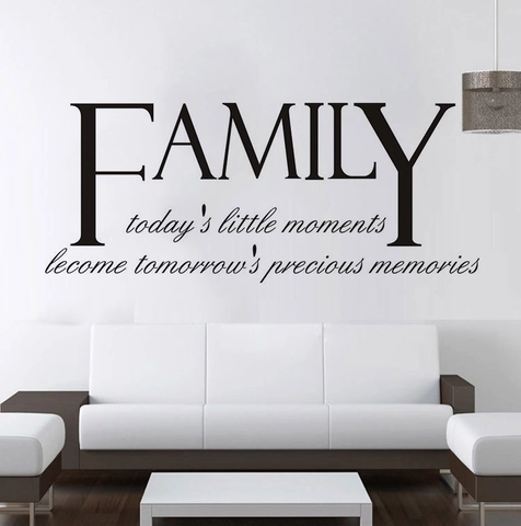 Vinilo Decorativo Frases Familia Today's Little Moments Become Tomorrow's Precious Memories PVC Removible Impermeable Hogar