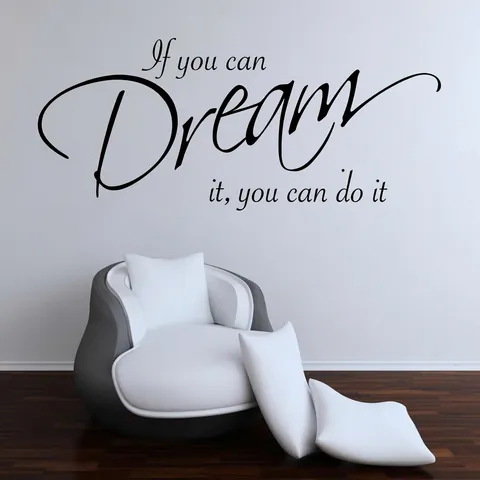 Pegatina de Pared Motivadora If You Can Dream It You Can Do It PVC Removible DIY Cita Calcomanía para Dormitorio Sala